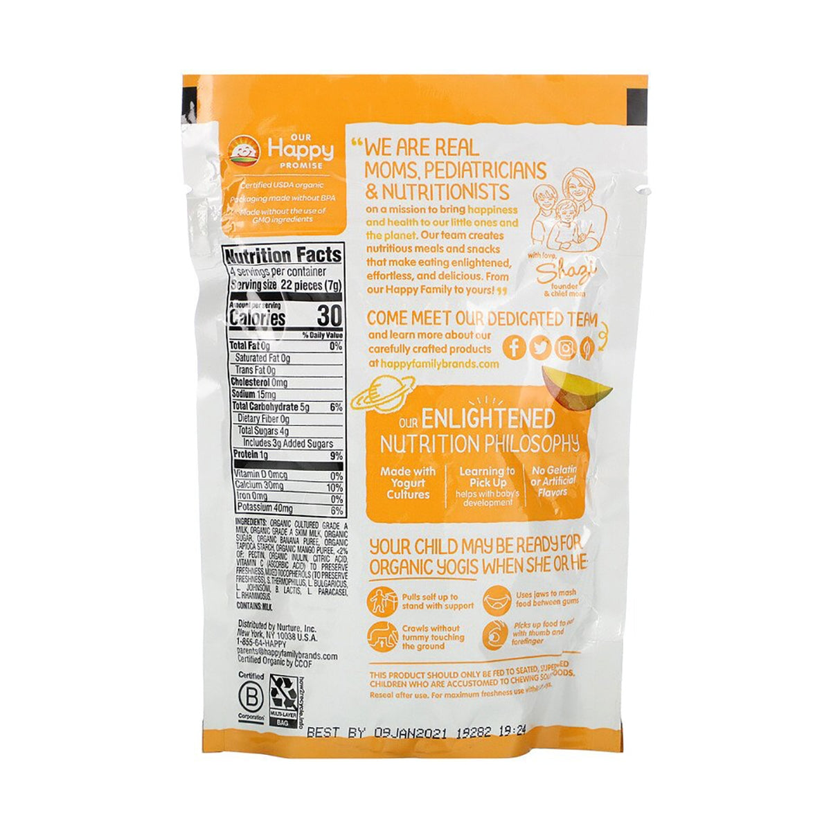 Happy Baby Organics Yogis Banana+mango 28g