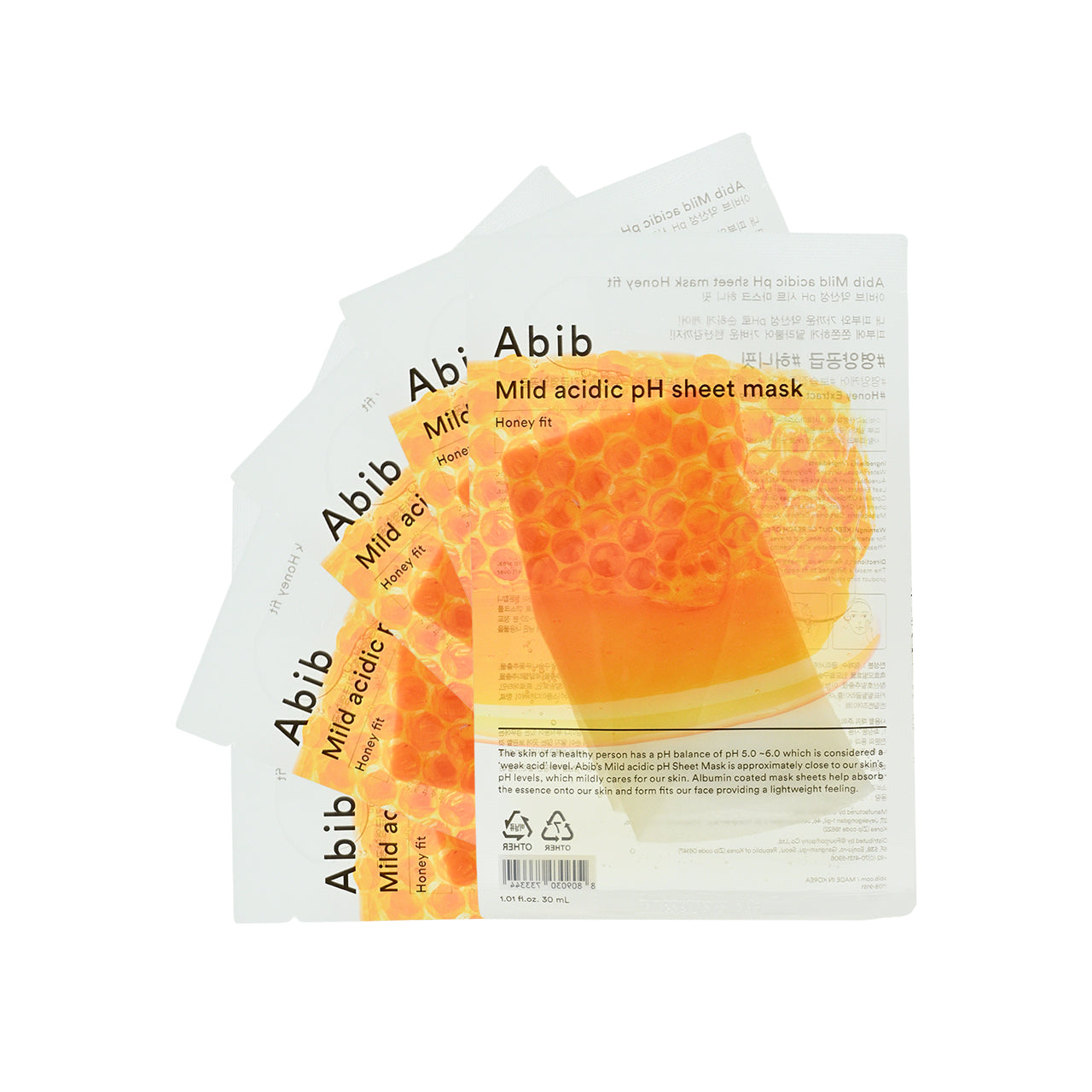 Abib Mild acidic pH sheet mask - Honey fit 30ml x 5pcs