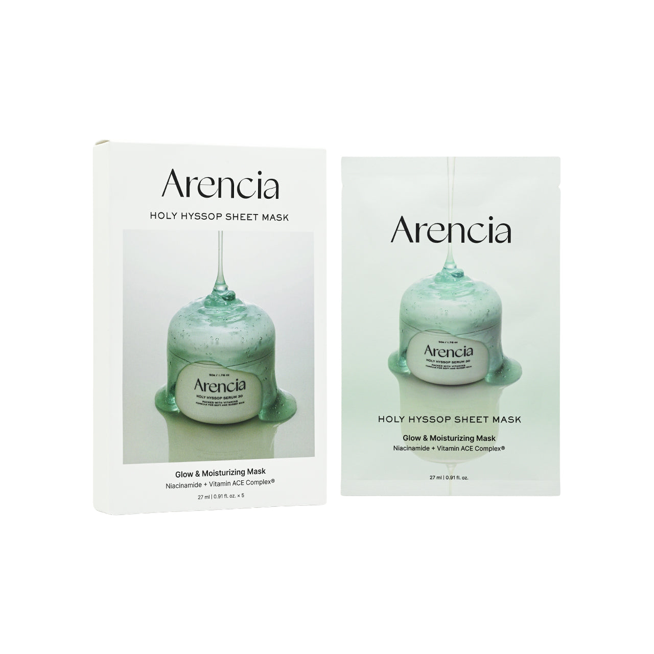 Arencia Holy Hyssop Sheet Mask 27ml x 5pcs