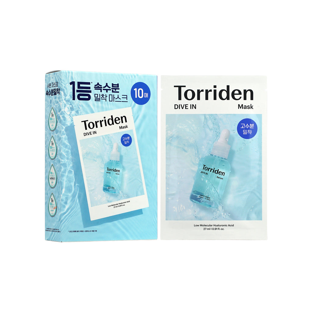 Torriden Dive In Low Molecular Hyaluronic Acid Mask 10pcs