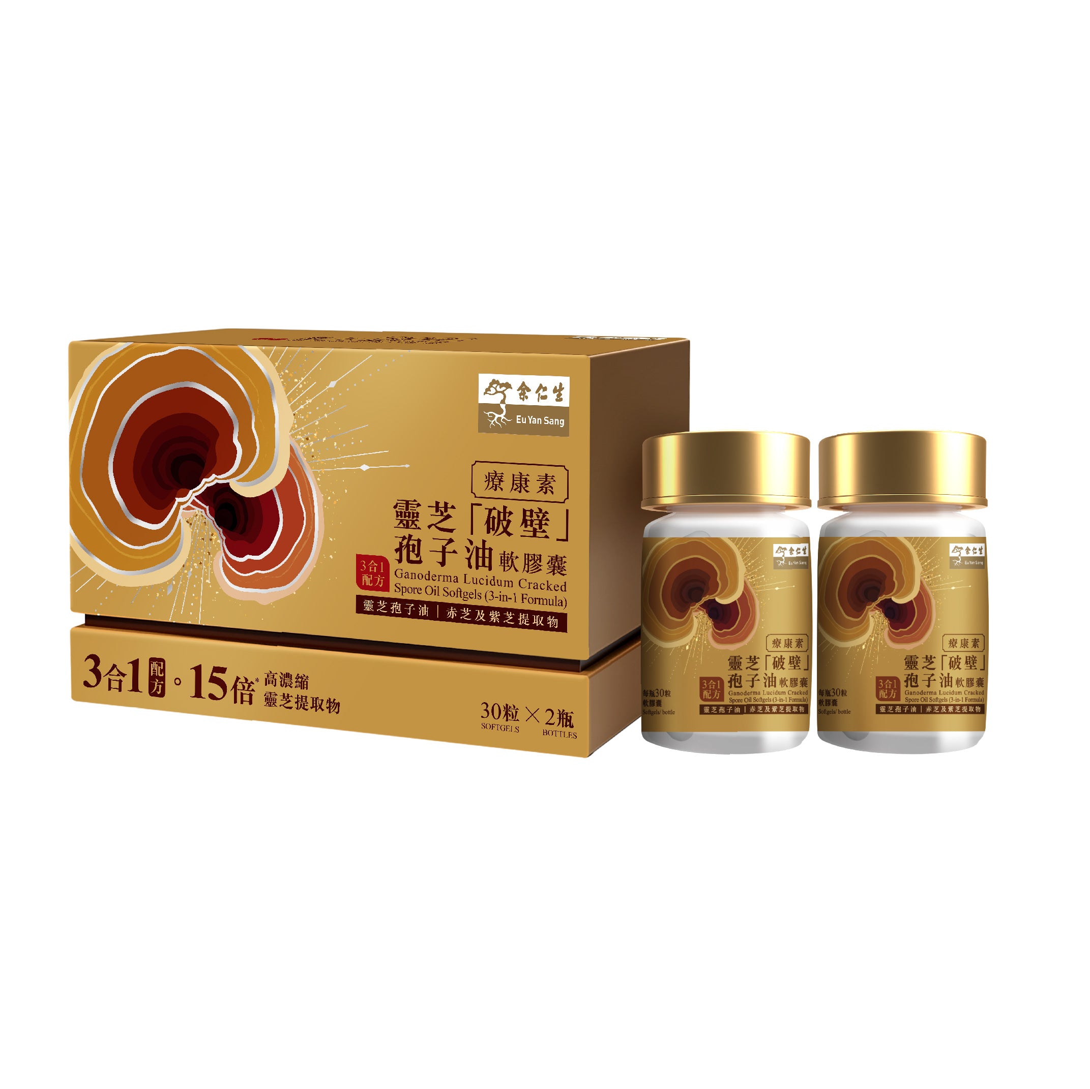 Eu Yan Sang Ganoderma Lucidum Cracked Spore Oil Softgels (3-in-1 Formula)