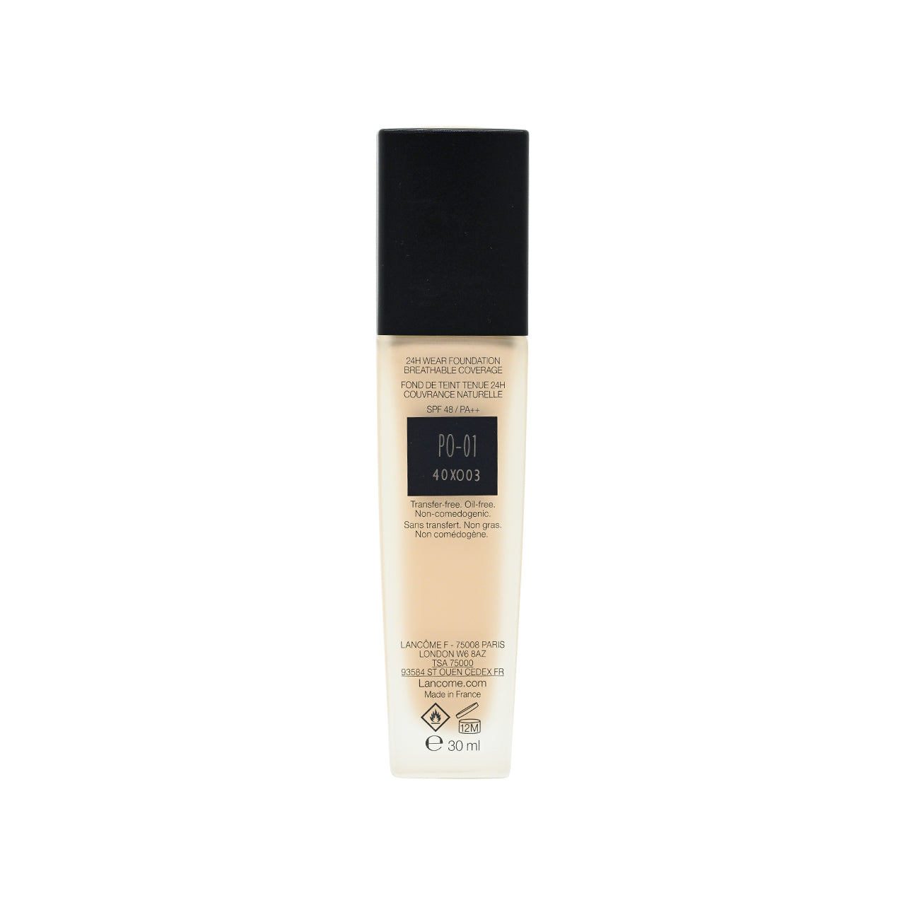 Lancome SPF48/PA++ Teint Idole Ultra Wear Liquid Foundation #PO-01 30ml
