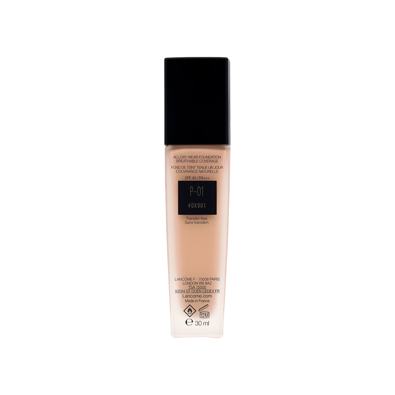 Lancome SPF40/PA+++ Teint Idole Ultra Wear Foundation #P-01 30ml