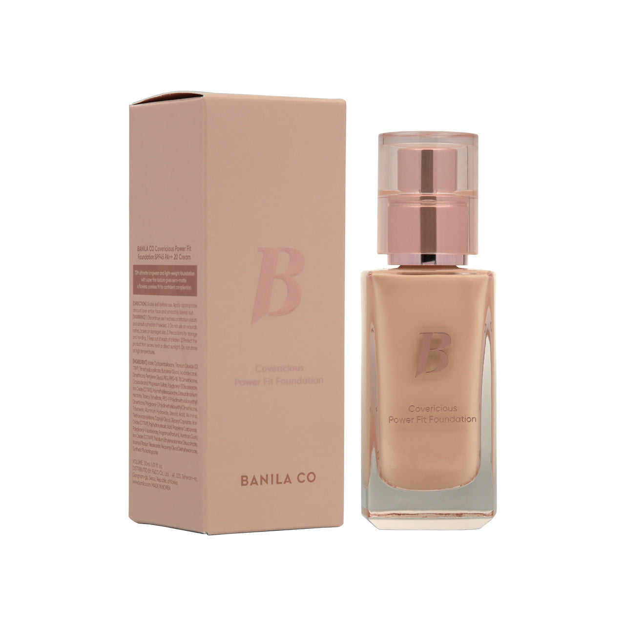 Banila Co SPF45 PA++ Convericious Power Fit Foundation 20 Cream 30ml