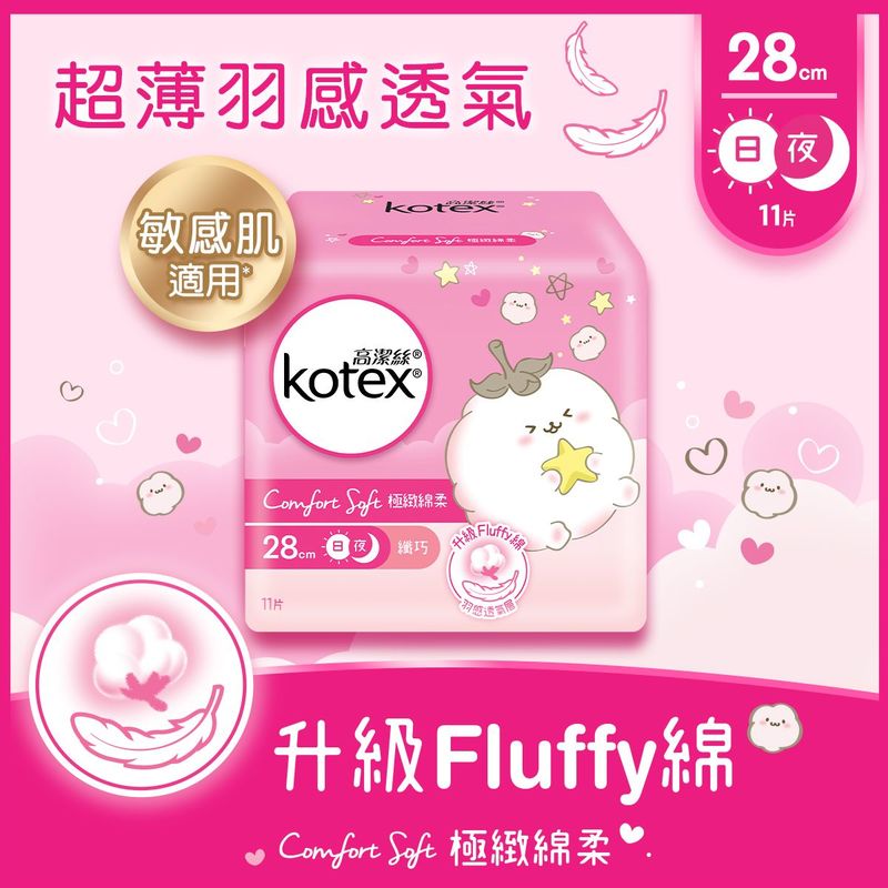 Kotex Comfort Soft Slim Wing 28cm 11pcs