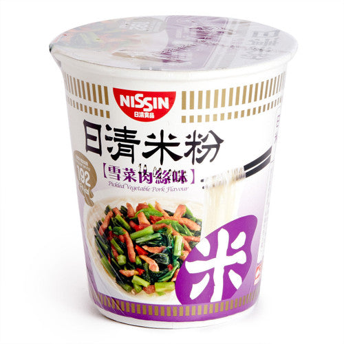 NISSIN Instant Rice Vermicelli Noodles Pickled Vegetable Pork Flavor 64g