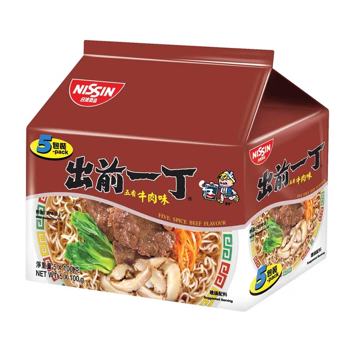 Nissin DE-MA-E Instant Noodle - Five Spice Beef 5's