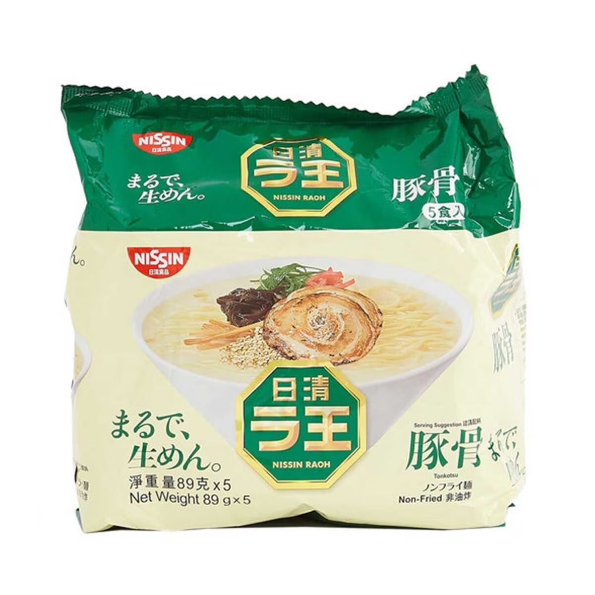 NISSIN RAOH Tonkotsu Flavour Non Fried Instant Noodle 89GX5