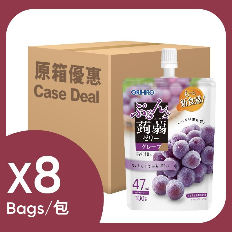 Orihiro Grape Flavour Jelly Drink Case 8 X 130G