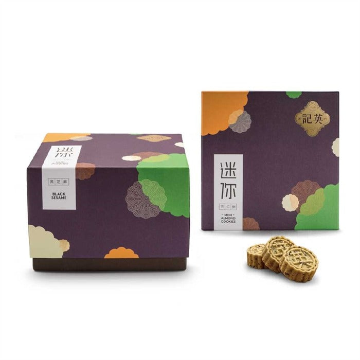 Yeng Kee Mini Almond Cookies with Black Sesame 140g 36pcs