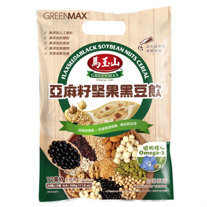 GREENMAX Flaxseed & Black Soybean Nuts Cereal 10 x 28g